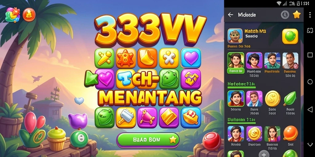 Screenshot gameplay 333V dengan kombinasi permata yang menarik.