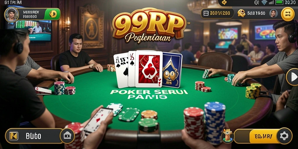 Tampilan utama gameplay 99RP menampilkan suasana poker yang mengasyikkan.