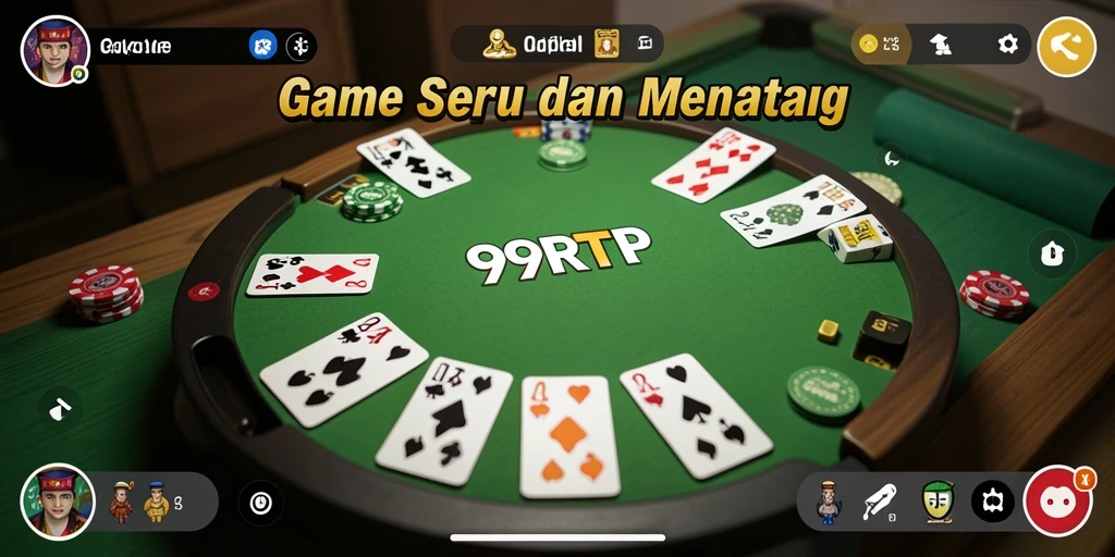 Tampilan seru gameplay Gaple di 99RTP dengan pemain aktif.