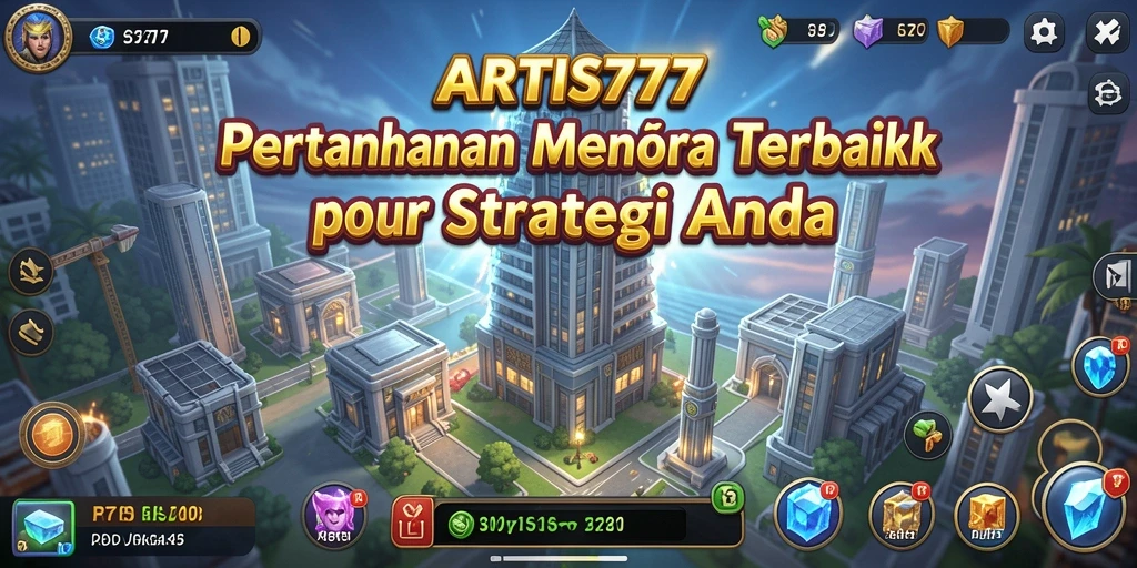Tampilan menara pertahanan yang strategis dalam ARTIS777.