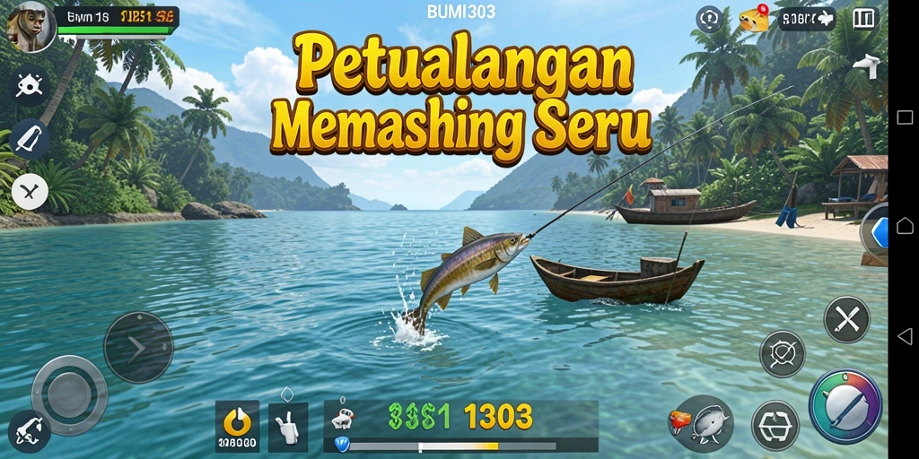 Tangkapan ikan besar dalam gameplay BUMI303 yang seru.