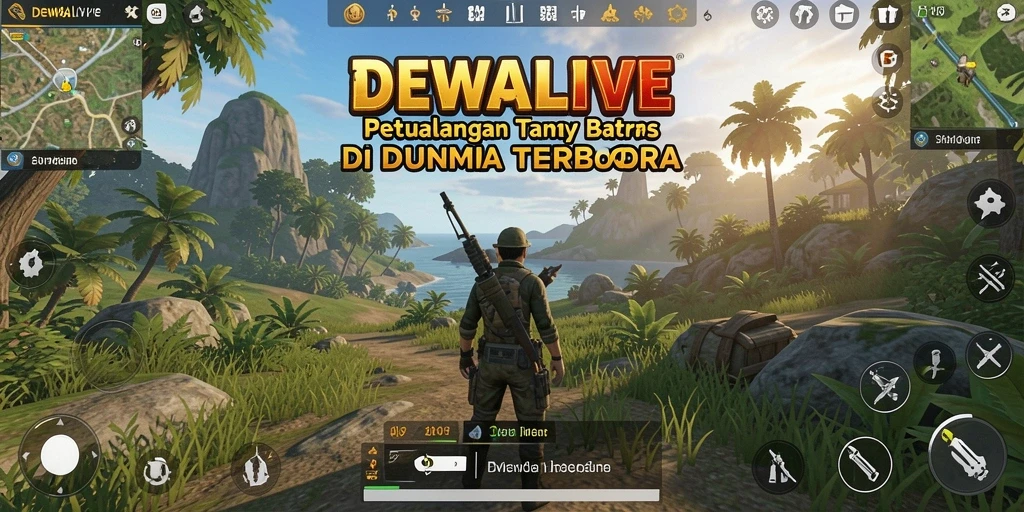 Screenshot gameplay DEWALIVE menampilkan dunia terbuka yang luas dan detail.