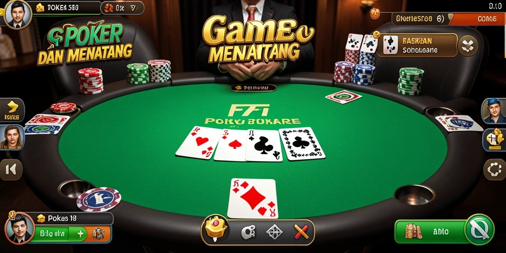 Screenshot gameplay F7F7 menampilkan suasana Poker yang mendebarkan.