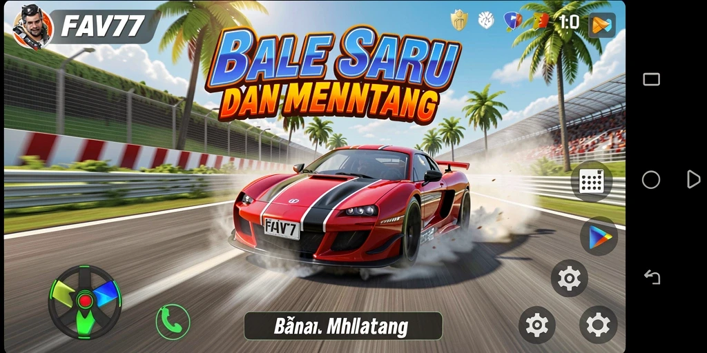 Screenshot gameplay FAV77 yang menampilkan balapan cepat dan seru.