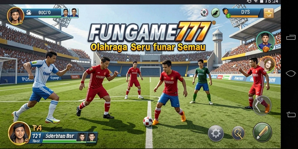 Tampilan gameplay seru dalam FUNGAME777 yang menyuguhkan olahraga menakjubkan.
