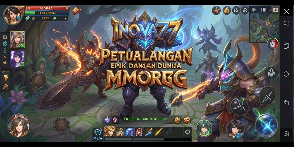 Screenshot gameplay INOVA77 yang menampilkan aksi pertempuran seru dalam MMORPG.