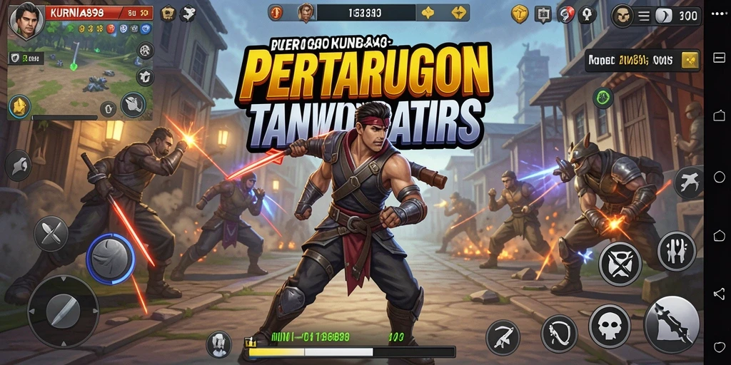 Screenshot gameplay KURNIA898 menampilkan serangan hebat dalam pertarungan.