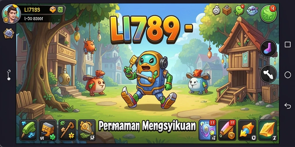Tampilan gameplay LI789 menampilkan karakter yang menghasilkan sumber daya secara otomatis.