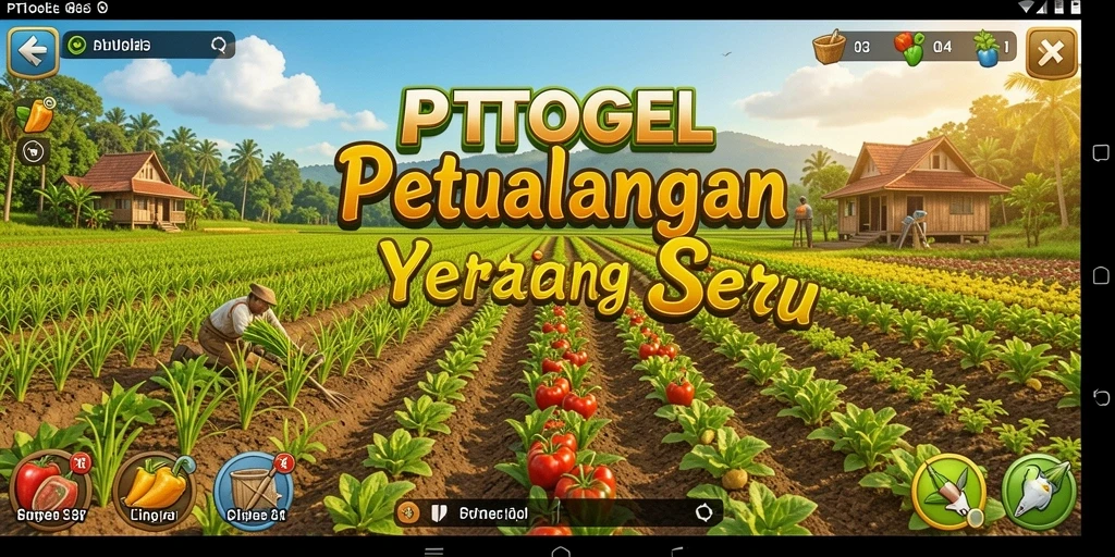 Tampilan gameplay PTTOGEL yang menampilkan aktivitas pertanian yang seru.