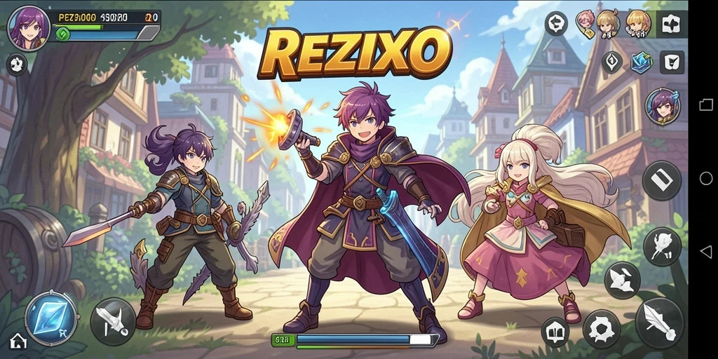 Tampilan seru gameplay Anime di REZIXO