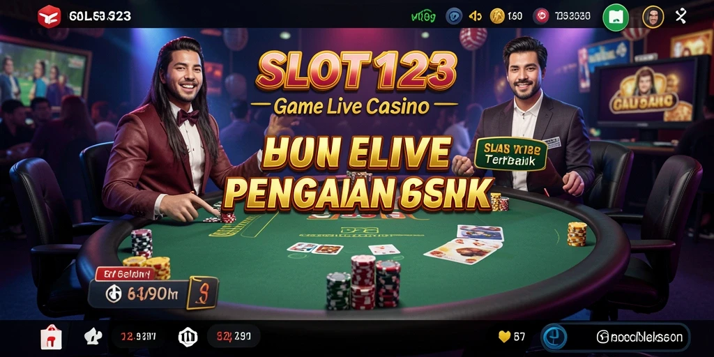 Tampilan gameplay <strong>SLOT123</strong> yang seru dan interaktif di Live Casino.
