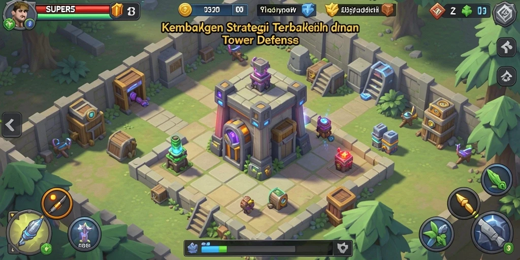 Gameplay seru SUPER5 dengan strategi Tower Defense.