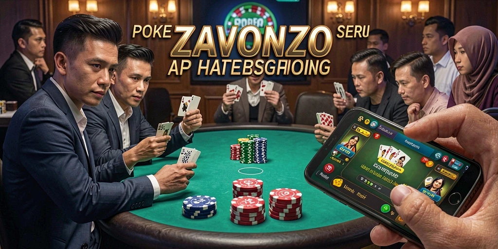 Screenshot ZAVONZO menampilkan gameplay poker yang menarik dan interaktif.